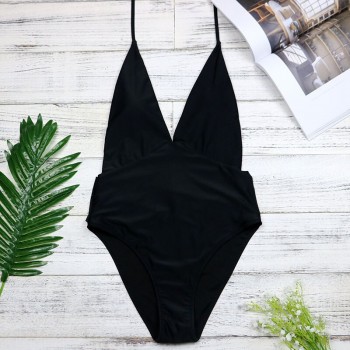 2020 New Deep-V One Piece Swimsuit Female Backless Bodysuit Brazilian Monokini Swimwear Women Bathing Suit Swimming Plus size